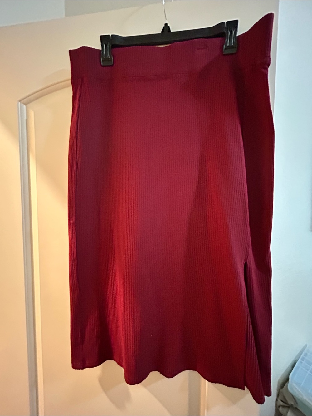 Pact Women’s Ribbed organic cotton Midi Skirt - Burgundy XL